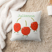 かわいい幸せさくらんぼ漫画イラストレーション クッション (ブランケット)