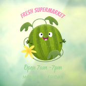 かわいい幸せそうなスイカの漫画 ウィンドウサイン (シート3)