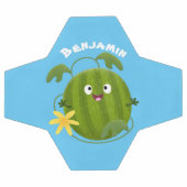 かわいい幸せそうなスイカの漫画 サッカーボール (フラット)