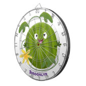 かわいい幸せそうなスイカの漫画 ダーツボード (正面右)