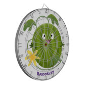 かわいい幸せそうなスイカの漫画 ダーツボード (正面左)