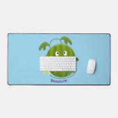 かわいい幸せそうなスイカの漫画 デスクマット (キーボード&マウス)