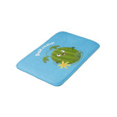 かわいい幸せそうなスイカの漫画 バスマット (アングル)