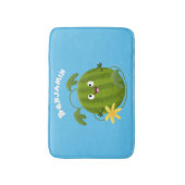 かわいい幸せそうなスイカの漫画 バスマット (正面縦)