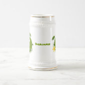 かわいい幸せそうなスイカの漫画 ビールジョッキ (中央)