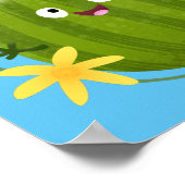 かわいい幸せそうなスイカの漫画 ポスター (角)