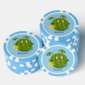 かわいい幸せそうなスイカの漫画 ポーカーチップ (積み重ね)