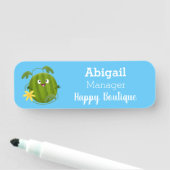 かわいい幸せそうなスイカの漫画 名札 (インサイチュ)