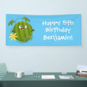 かわいい幸せそうなスイカの漫画 横断幕 (トレードショー)