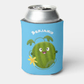 かわいい幸せそうなスイカの漫画 缶クーラー (缶裏面)