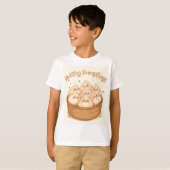 かわいい幸せなお団子キッズ Tシャツ (正面フル)