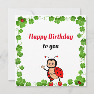 かわいい幸せなてんとう虫の誕生日カード