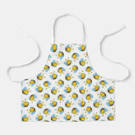 かわいい幸せなのまわりにパターン白 エプロン