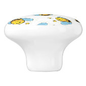 かわいい幸せなのまわりにパターン白 セラミックノブ (側面)