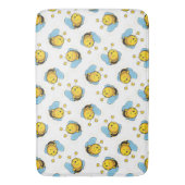 かわいい幸せなのまわりにパターン白 バスマット (正面縦)