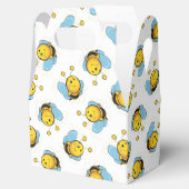 かわいい幸せなのまわりにパターン白 フェイバーボックス (オープン)