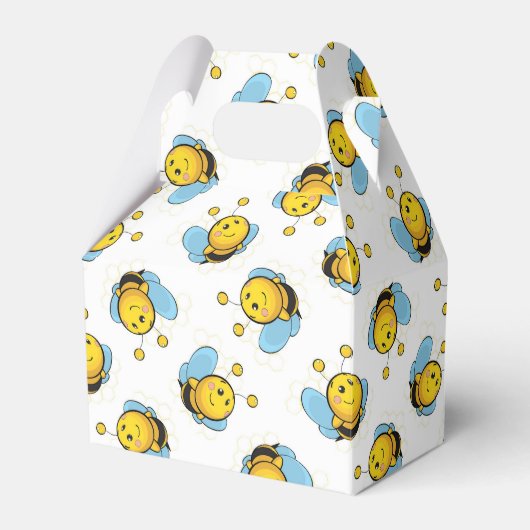 かわいい幸せなのまわりにパターン白 フェイバーボックス (正面サイド)