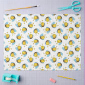 かわいい幸せなのまわりにパターン白 薄葉紙 (クラフト)