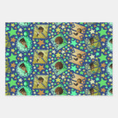 かわいい幸せなアフリカ系アメリカ人の少年たち ラッピングペーパーシート (正面3)