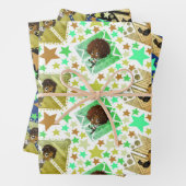 かわいい幸せなアフリカ系アメリカ人の少年たち ラッピングペーパーシート (インサイチュ)