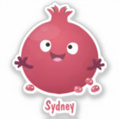 かわいい幸せなイクラの果物の漫画 シール (正面)