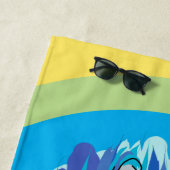 かわいい幸せなイルカ明るい漫画のビーチタオル ビーチタオル (インサイチュ)