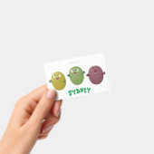 かわいい幸せなオリーブの歌うキャラクター バッジ (手持ち)