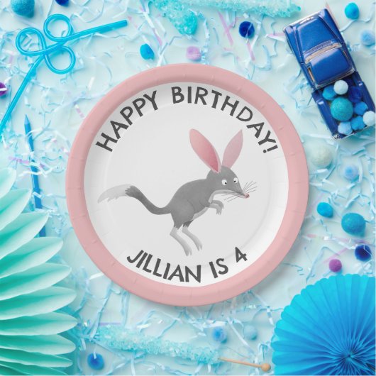 かわいい幸せなオーストラリアのビルビーパーソナライズされた誕生日 ペーパープレート (パーティー)