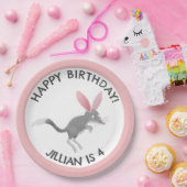 かわいい幸せなオーストラリアのビルビーパーソナライズされた誕生日 ペーパープレート (パーティー)