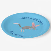 かわいい幸せなオーストラリアのビルビーパーソナライズされた誕生日 ペーパープレート (アングル)