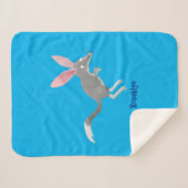 かわいい幸せなオーストラリアのビルビー漫画 シェルパブランケット (正面(横))