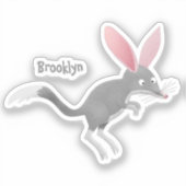 かわいい幸せなオーストラリアのビルビー漫画 シール (正面)