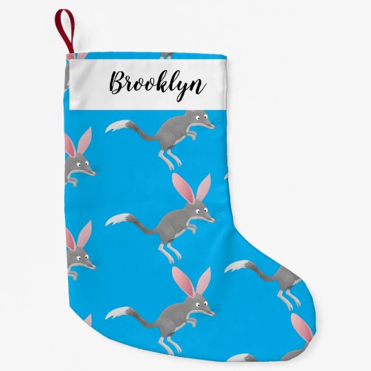 かわいい幸せなオーストラリアのビルビー漫画 スモールクリスマスストッキング (正面)