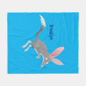 かわいい幸せなオーストラリアのビルビー漫画 フリースブランケット (正面(横))