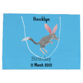 かわいい幸せなオーストラリアのビルビー漫画 ラージペーパーバッグ (裏面)