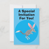 かわいい幸せなオーストラリアのビルビー漫画 招待状 (裏面)