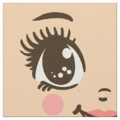 かわいい幸せなキャラクターの女の子の布人形の顔の芸術 ファブリック (クローズアップ)