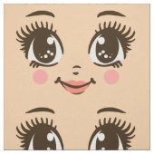 かわいい幸せなキャラクターの女の子の布人形の顔の芸術 ファブリック (見本)