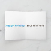 かわいい幸せなキリンと蝶の漫画の誕生日 カード (内部)