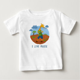 かわいい幸せなキリンキャラクターTシャツ ベビーTシャツ