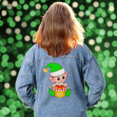 かわいい幸せなクリスマスエルフ デニムジャケット