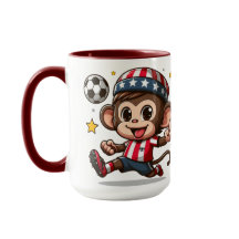 かわいい幸せなサルサッカー選手
