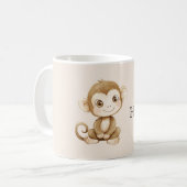 かわいい幸せなサル コーヒーマグカップ (正面左)