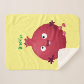 かわいい幸せなザクロのフルーツマンガ シェルパブランケット (正面(横))