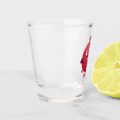 かわいい幸せなザクロのフルーツマンガ ショットグラス (左)