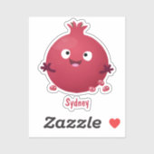 かわいい幸せなザクロのフルーツマンガ シール (シート)