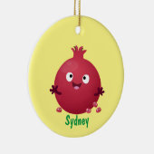 かわいい幸せなザクロのフルーツマンガ セラミックオーナメント (右)