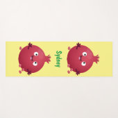 かわいい幸せなザクロのフルーツマンガ ヨガマット (正面(横))