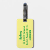 かわいい幸せなザクロのフルーツマンガ ラゲッジタグ (裏面縦)