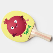 かわいい幸せなザクロのフルーツマンガ 卓球ラケット (横)